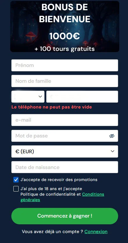 WagerPalace Casino registr