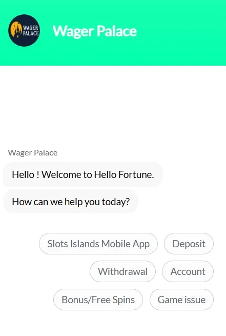 WagerPalace Casino support